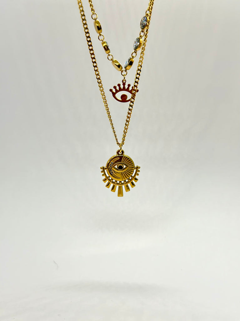 Gold Evil Eyes Necklaces - Priceless Beads