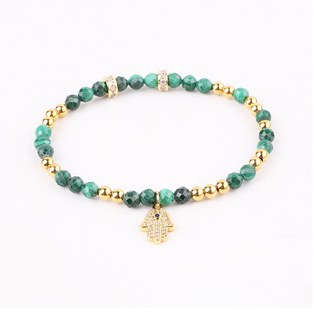 Malachite Hamsa Bracelet | Hamsa Bracelet | Priceless Beads