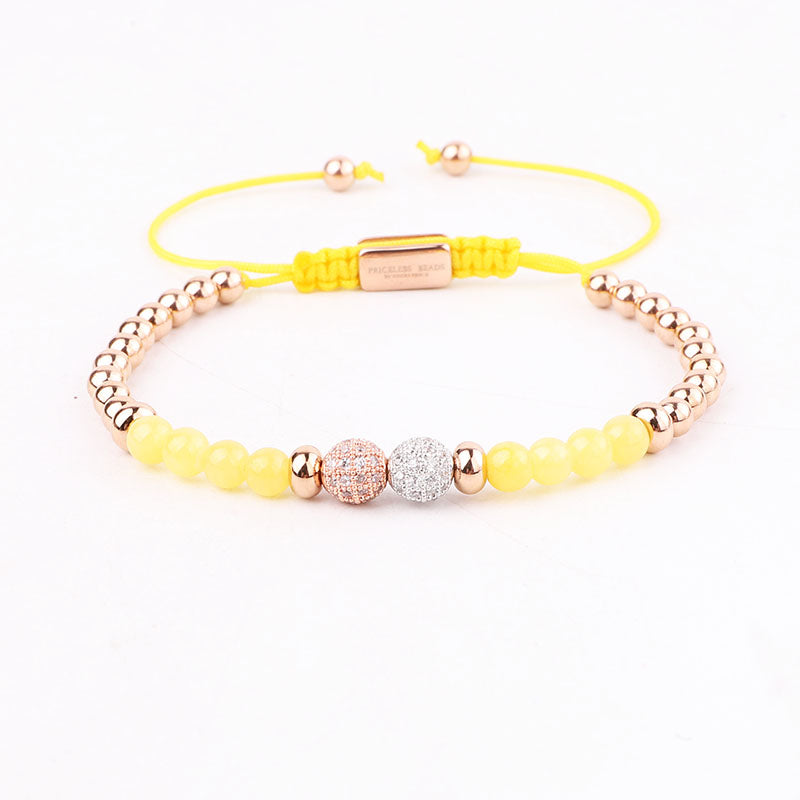 Yellow Stone Bracelet | Yellow Macrame Bracelet | Priceless Beads