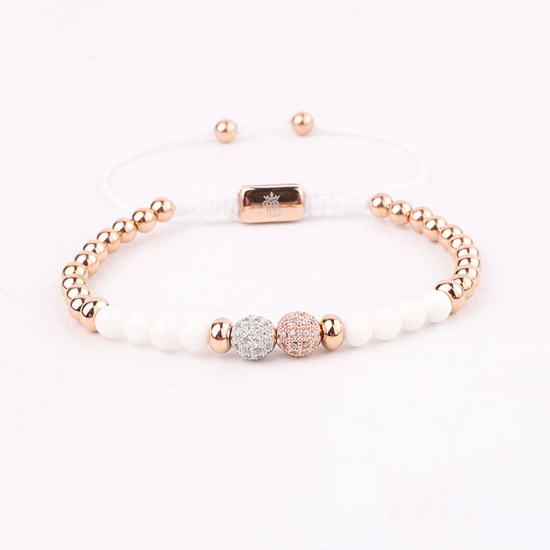 White Stone Bracelet | White Macrame Bracelet | Priceless Beads