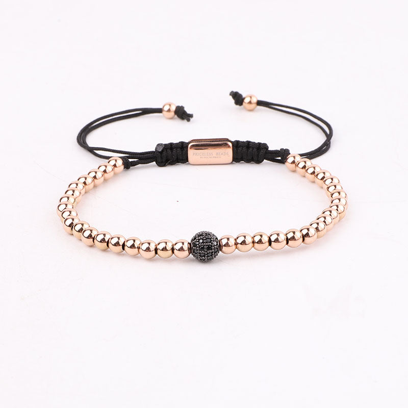 Macrame Rose Gold Bracelet | Black Macrame Bracelet | Priceless Beads