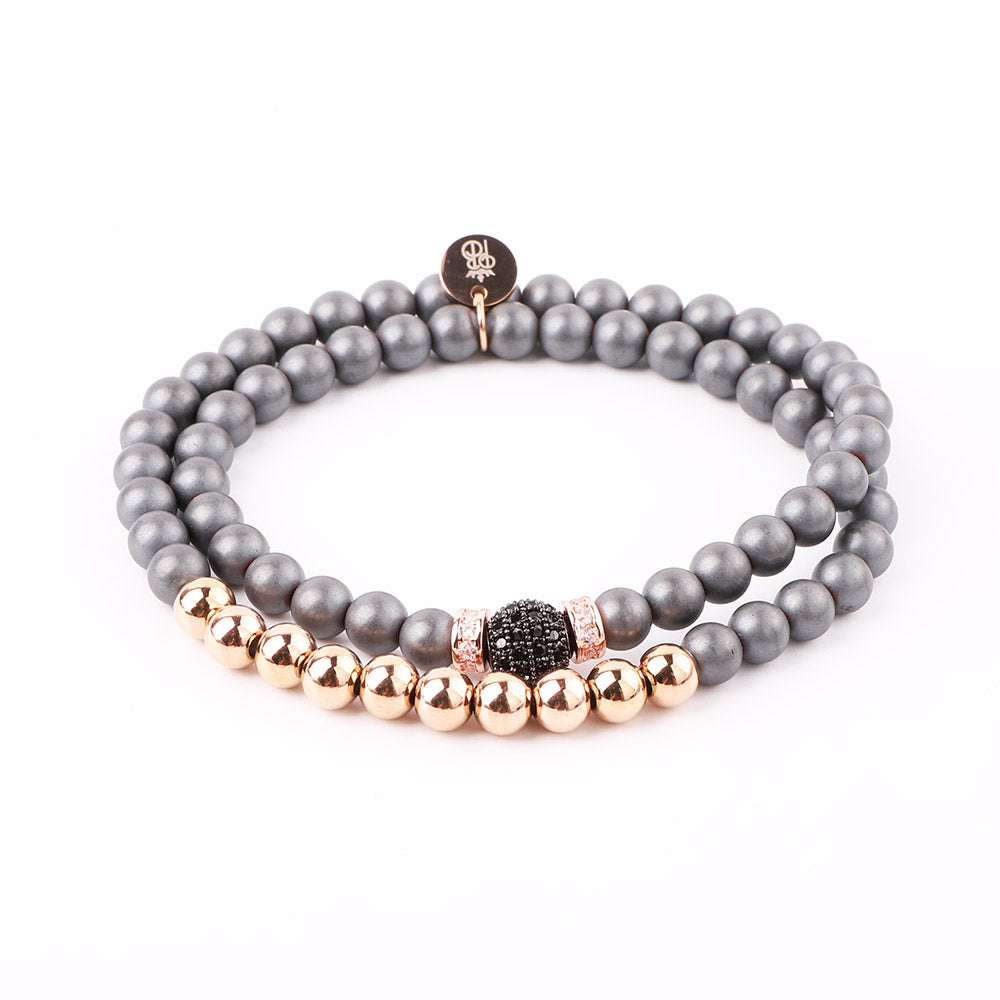 Priceless Beads Double Tour Bracelet - Onyx or Hematiet - Priceless Beads