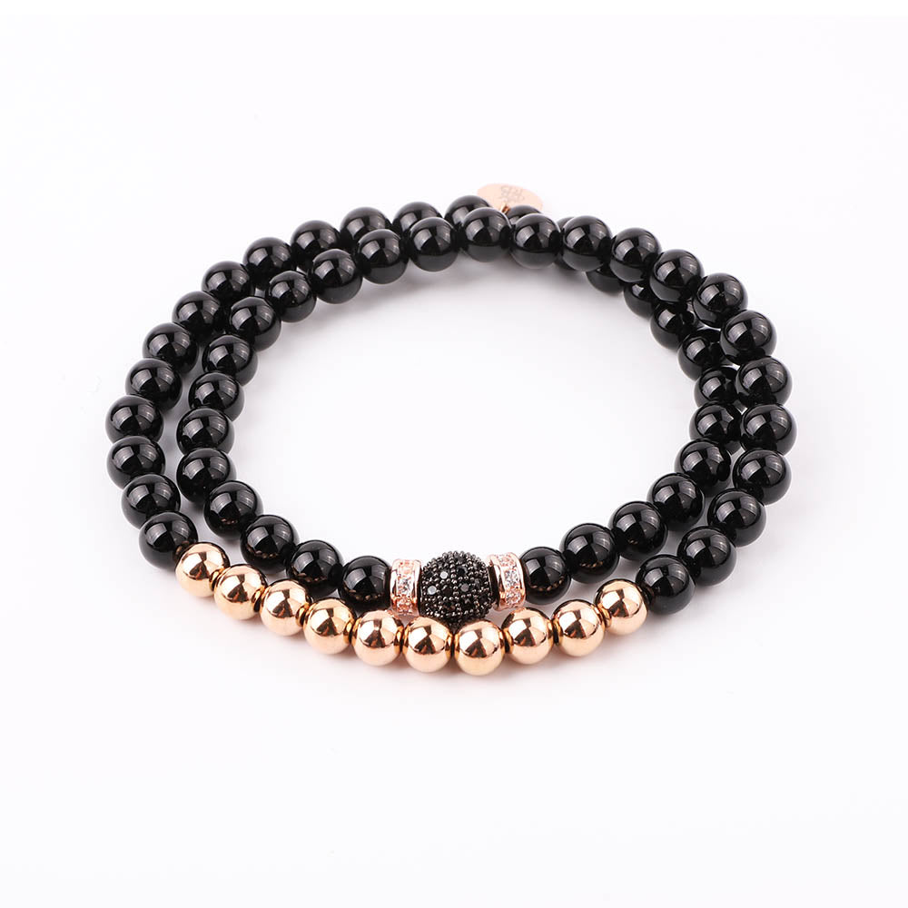 Priceless Beads Double Tour Bracelet - Onyx or hematiet - Priceless Beads
