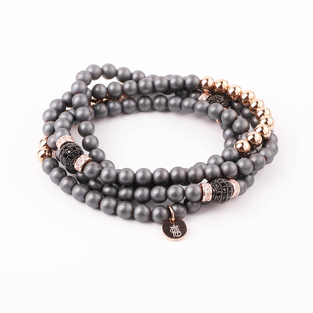 Priceless Beads 4 Tours Bracelet - Onyx or Hematiet - Priceless Beads