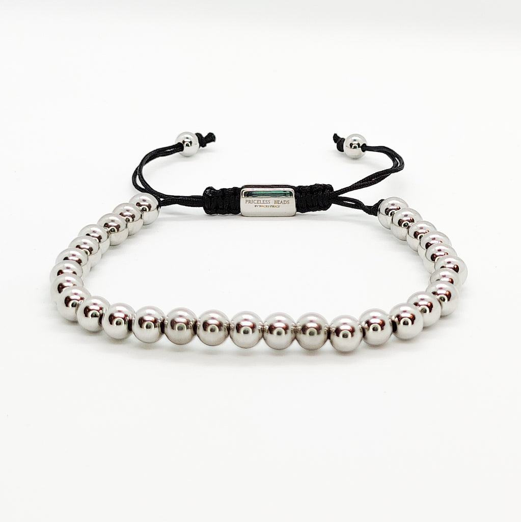 Macrame Silver Stone Bracelet | Silver Stone Bracelet | Priceless Beads