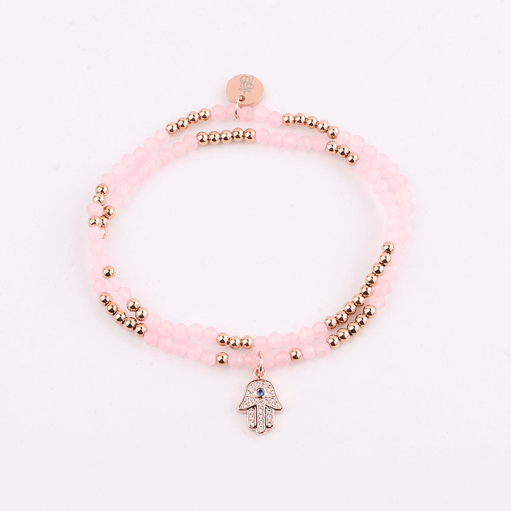 Priceless Beads Mini Double Tour Bracelet - Rose Quartz - Priceless Beads