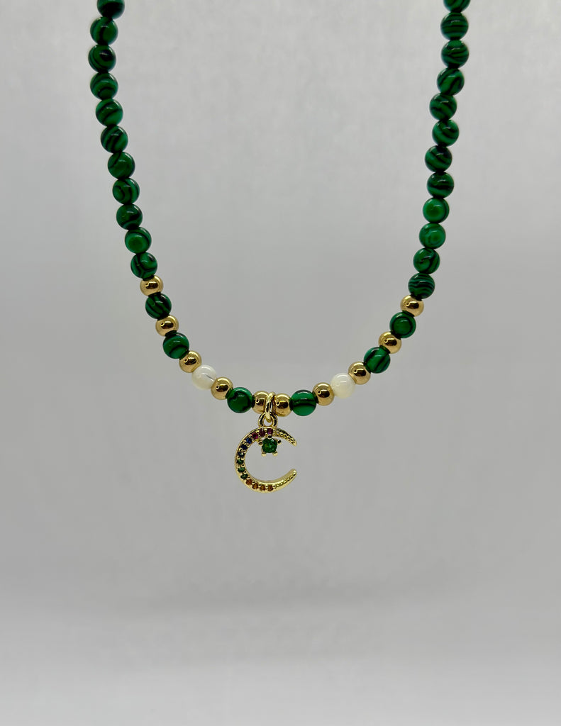 Malachite Beads Chain Multilayer Necklace - Priceless Beads