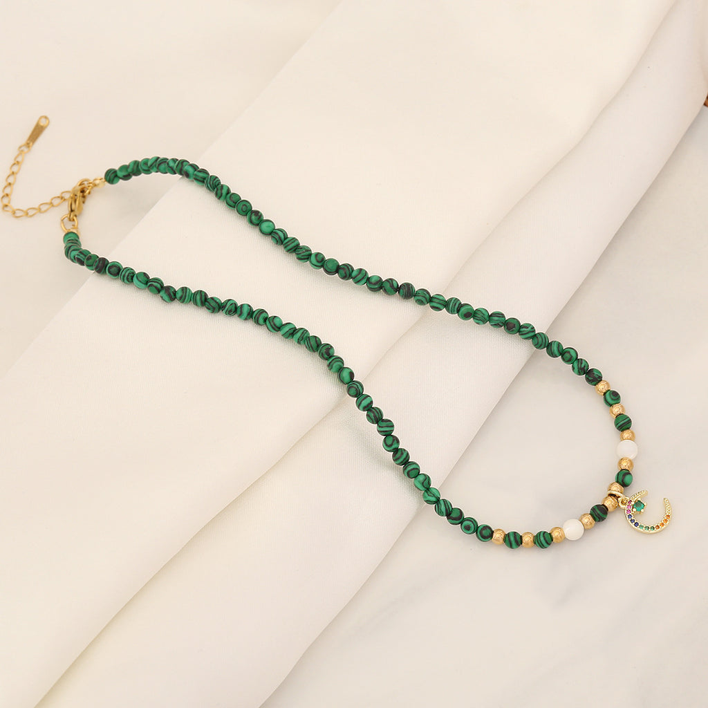 Malachite Beads Chain Multilayer Necklace - Priceless Beads