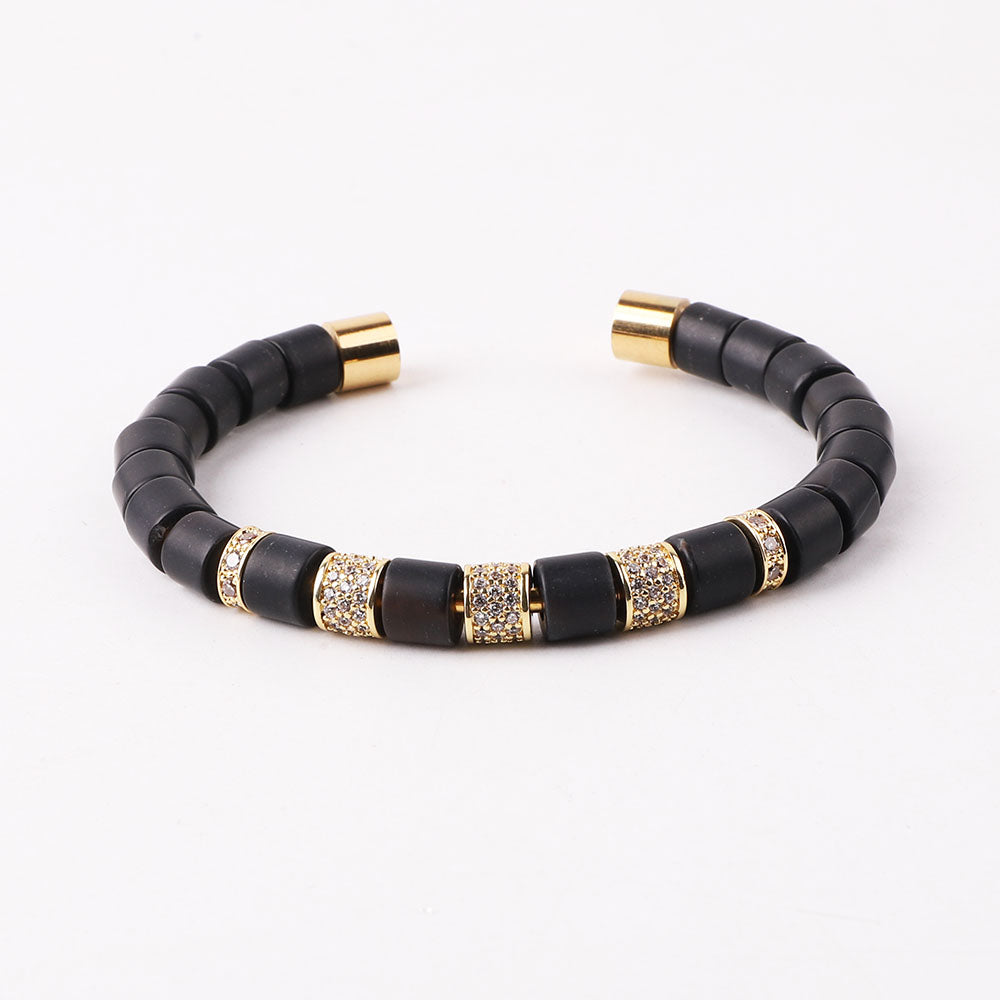 Black Cuff Bracelet | Gold Cuff Bracelet | Priceless Beads