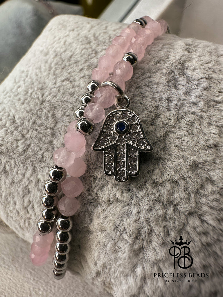 Priceless Beads Mini Double Tour Bracelet - Rose Quartz - Priceless Beads