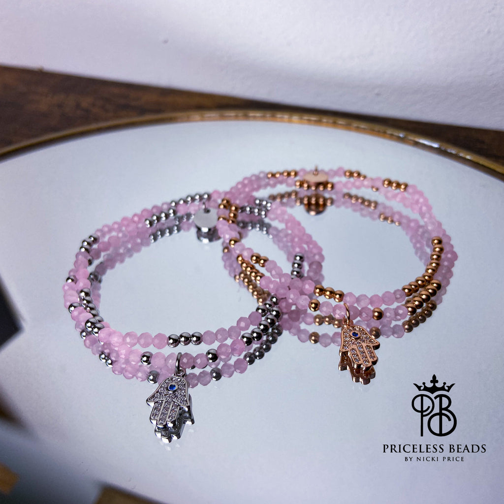 Priceless Beads Mini Double Tour Bracelet - Rose Quartz - Priceless Beads