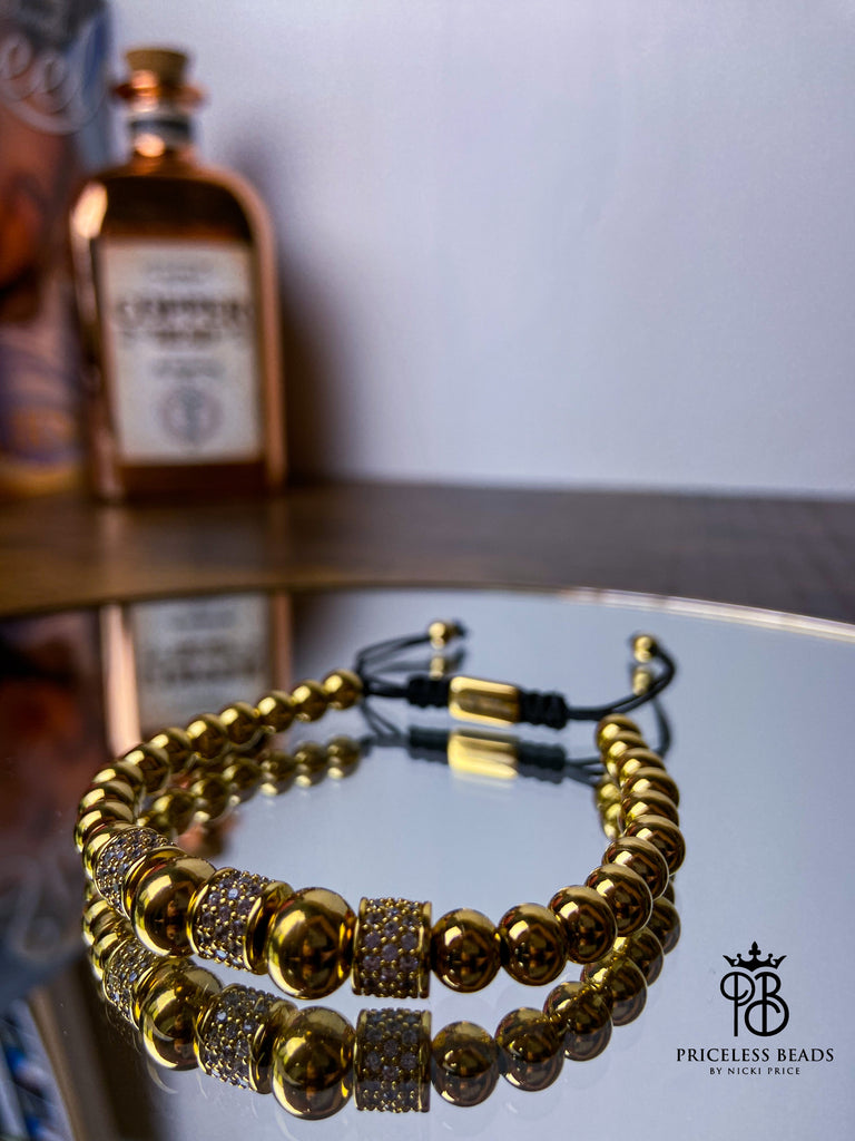 Macrame Gold Bracelets | Gold Zirconia Bracelets | Priceless Beads