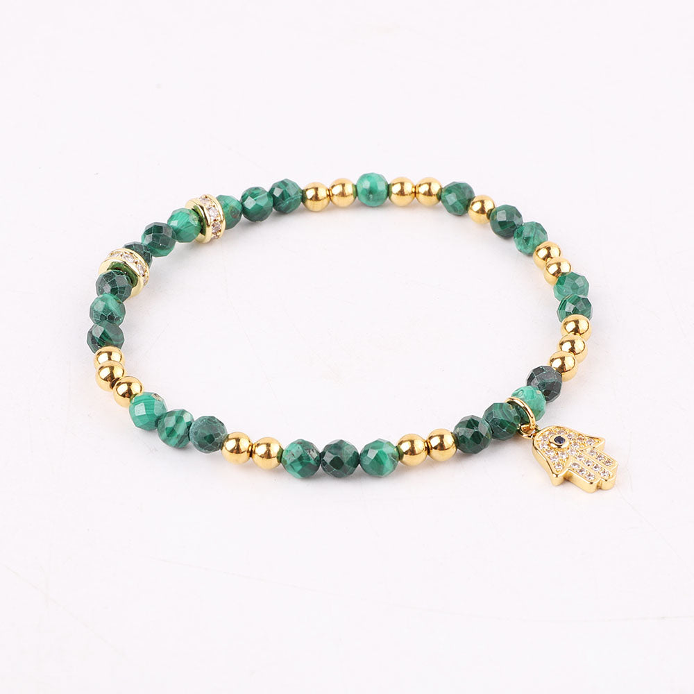 Malachite Hamsa Bracelet | Hamsa Bracelet | Priceless Beads