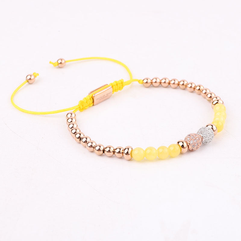 Yellow Stone Bracelet | Yellow Macrame Bracelet | Priceless Beads