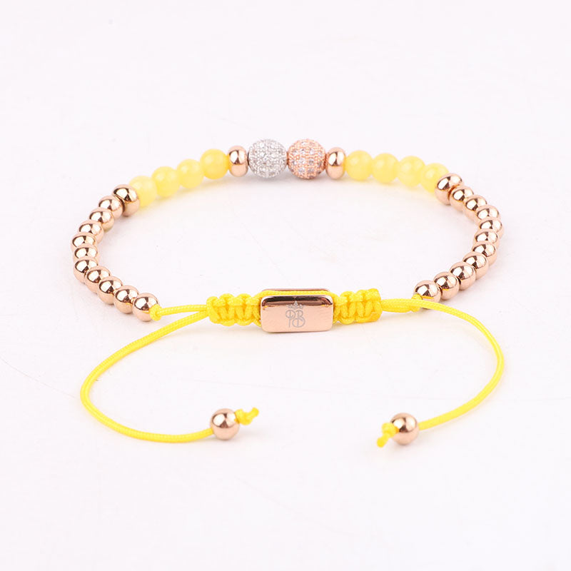 Yellow Stone Bracelet | Yellow Macrame Bracelet | Priceless Beads