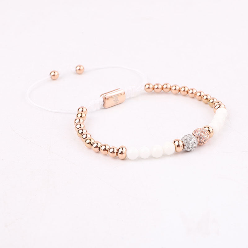 White Stone Bracelet | White Macrame Bracelet | Priceless Beads