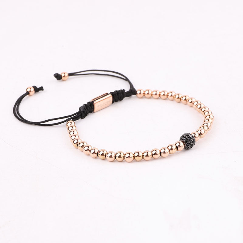 Macrame Rose Gold Bracelet | Black Macrame Bracelet | Priceless Beads