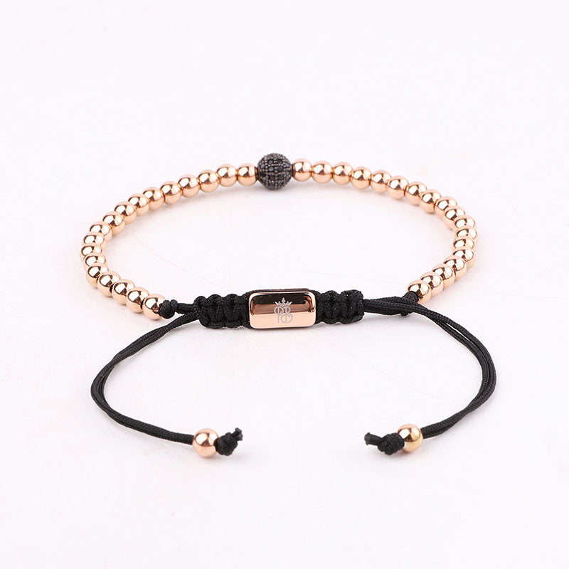 Macrame Rose Gold Bracelet | Black Macrame Bracelet | Priceless Beads