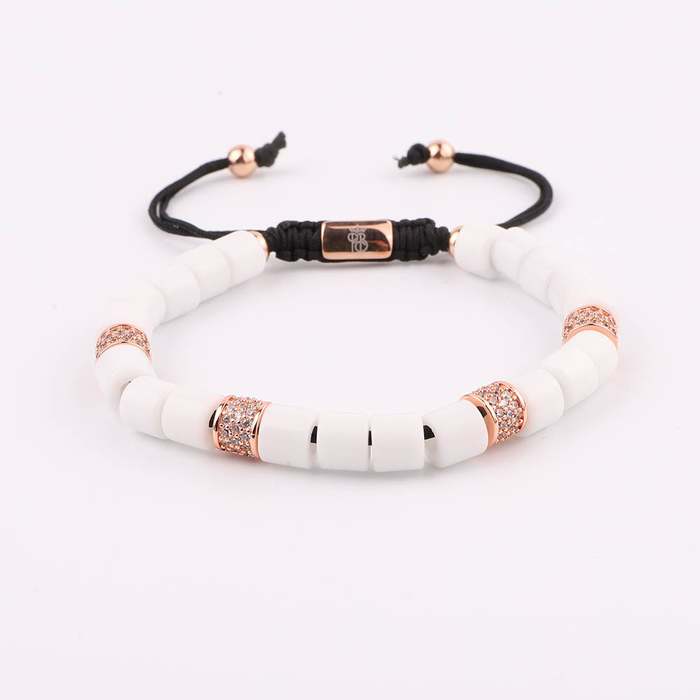 White Ceramic Bracellets | White Beads Bracellets | Priceless Beads