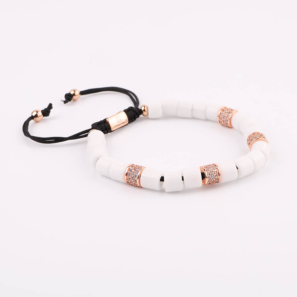 White Ceramic Bracellets | White Beads Bracellets | Priceless Beads