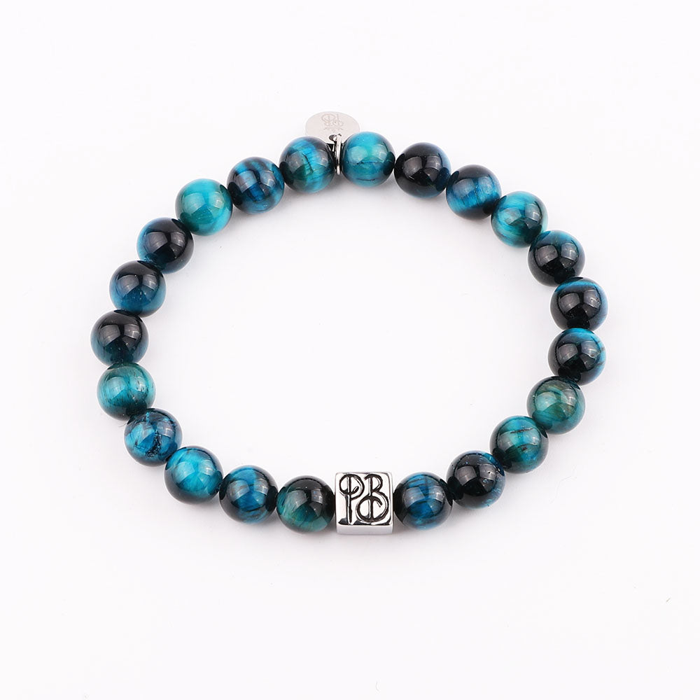 Wolf of Beads - Blue Zircon Tiger Eye - Priceless Beads