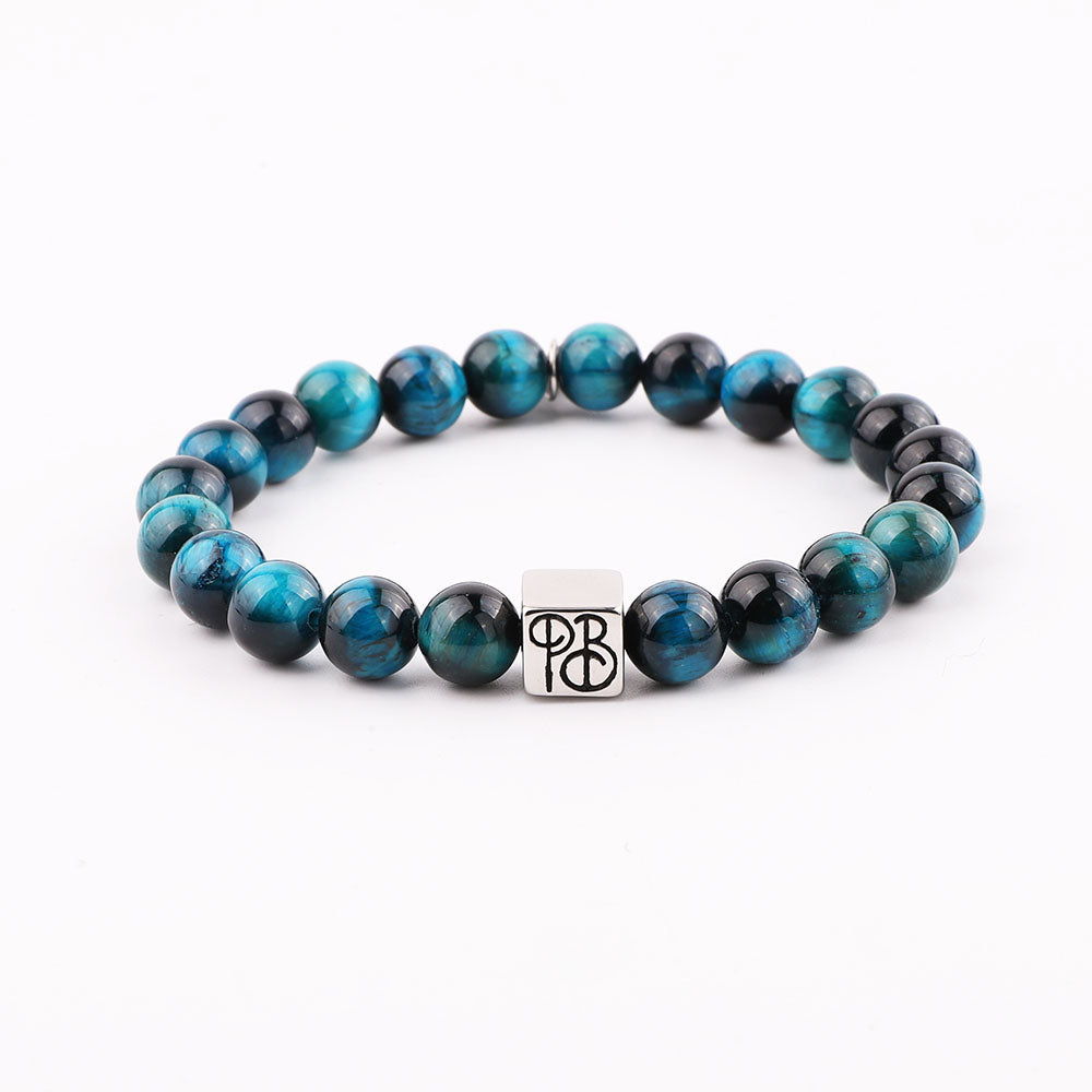 Wolf of Beads - Blue Zircon Tiger Eye - Priceless Beads