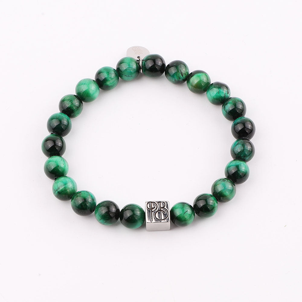 Wolf of Beads - Green Tiger Eye - Priceless Beads