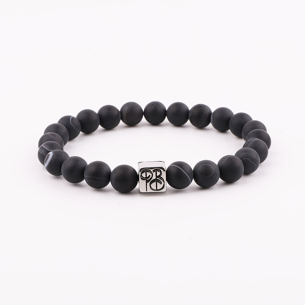 Wolf of Beads - Matte Black Stripe Agate - Priceless Beads