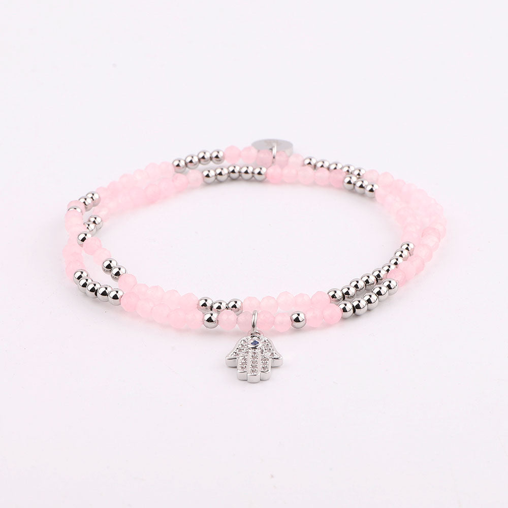 Priceless Beads Mini Double Tour Bracelet - Rose Quartz - Priceless Beads