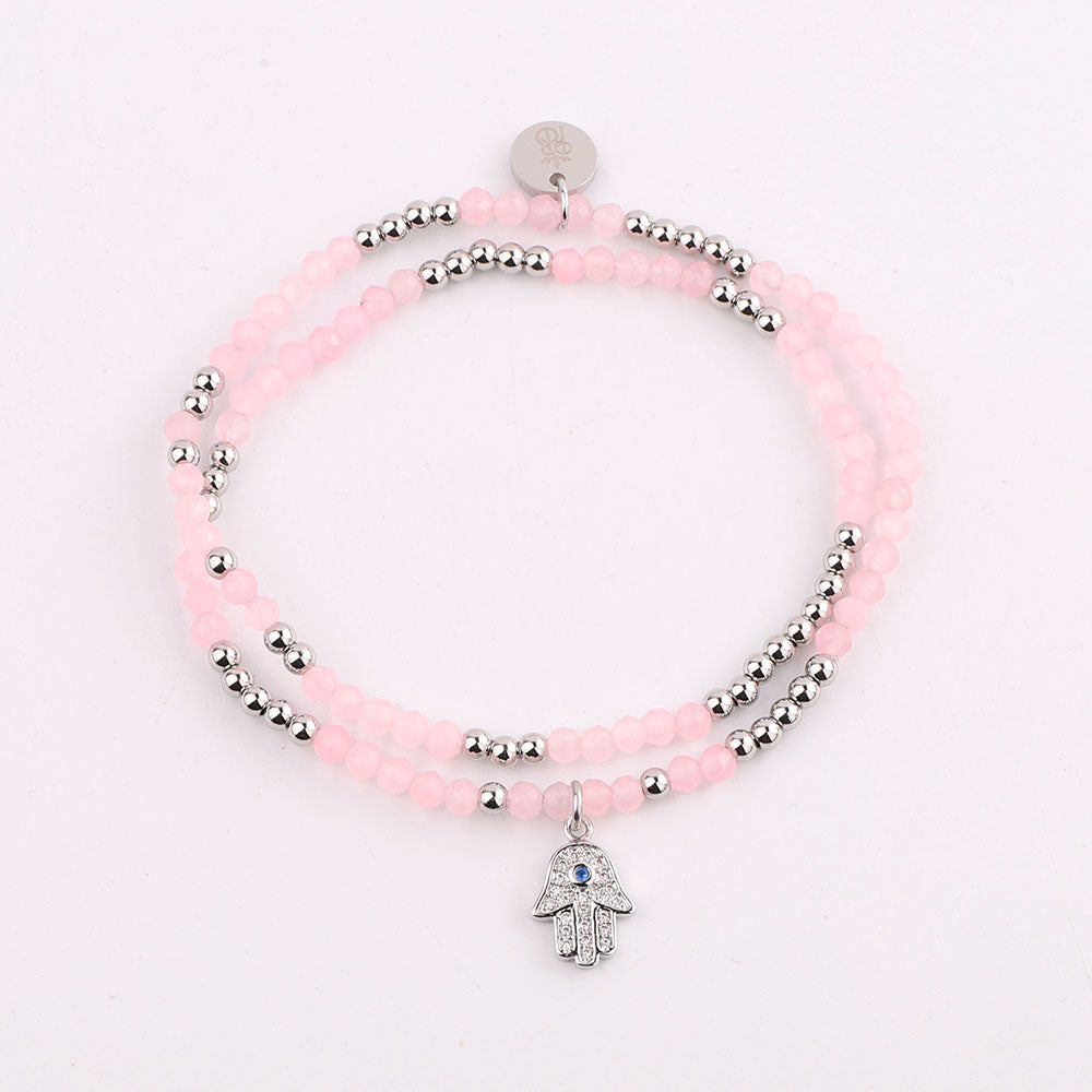 Priceless Beads Mini Double Tour Bracelet - Rose Quartz - Priceless Beads